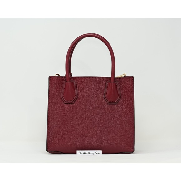 MICHAEL KORS MERCER Medium Mulberry Pebbled Leather Crossbody Messenger NWT $448 - Picture 4 of 8